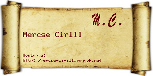Mercse Cirill névjegykártya